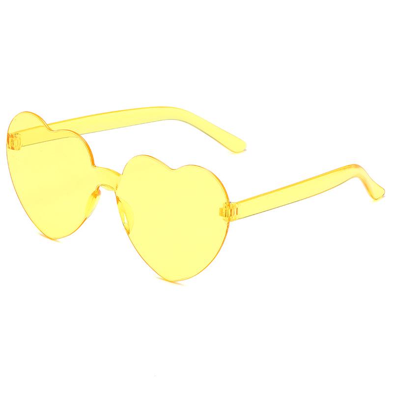 Transparent Heart-Shaped Jelly Sunglasses for Men & Women - European & American One-Piece Design