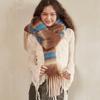 Tassel Stripe Wool Scarf Plush Long Shawl Simple Winter Cashmere Scarves  Autumn Winter