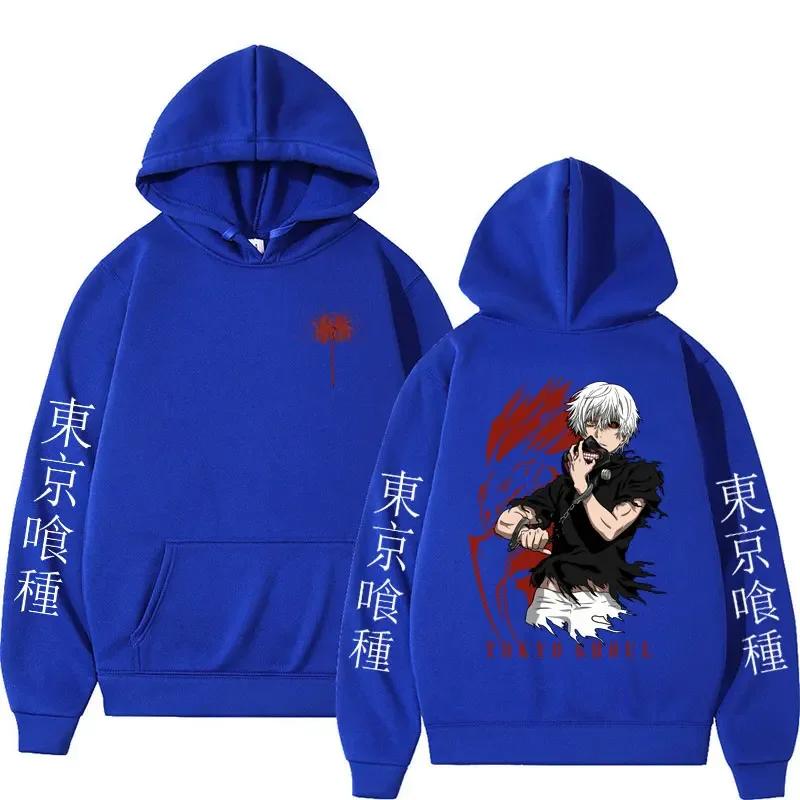 Japan Anime Tokyo Ghoul Hoodies Ken Kaneki Gothic Hoody Retro Sweatshirt Hip Hop Oversized Herren Damen Lässige Streetwear Pullover
