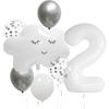 Small fresh cloud white smiley face children's birthday 40 inch digital aluminum film latex balloon bundle