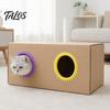 Self Groomer Cat for Cardboard Boxes, DIY Grooming Brush Tunnel Ring, Hands-Free Massage Comb House Door Hole Shedding Solution