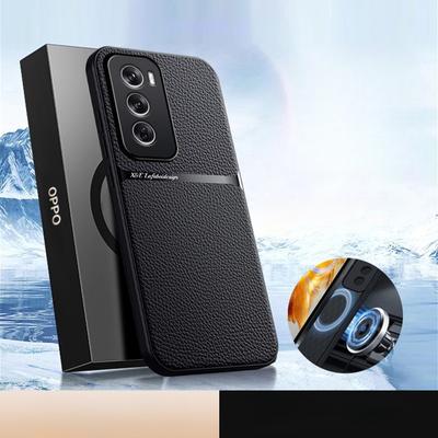 Magnetické pouzdro na telefon do auta pro OPPO Reno 12 Pro 5G Silikonová ochrana kůže Textura nárazuvzdorný zadní kryt pro OPPO Reno 11 Pro 11F