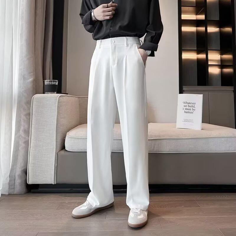Luxurious Korean-American Style Men's Micro-Flare Suit Trousers
