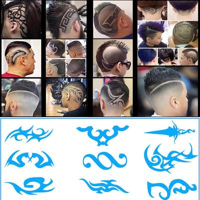 Manyi 28pcs Pack Hair Tattoo Template Stencil Salon Barber Diy