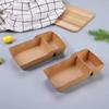 50Pcs 320/440/520ML Capacity Snack Fries Plate Two Grids Kraft Paper Snack Box  Fried Chicken