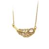 Gold Plated Copper Feather Collarbone Necklace - Elegant Niche Design Jewelry