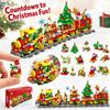 Christmas Train Advent Calendar Building Block Set, -in-1 Countdown, Holiday Toy Gift for Kids