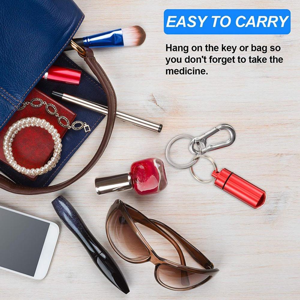 Xiaomi 1PC Aluminum Waterproof Pill Shaped Box Bottle Holder Container Keychain Medicine Box Stonego Pill Box Key Holder