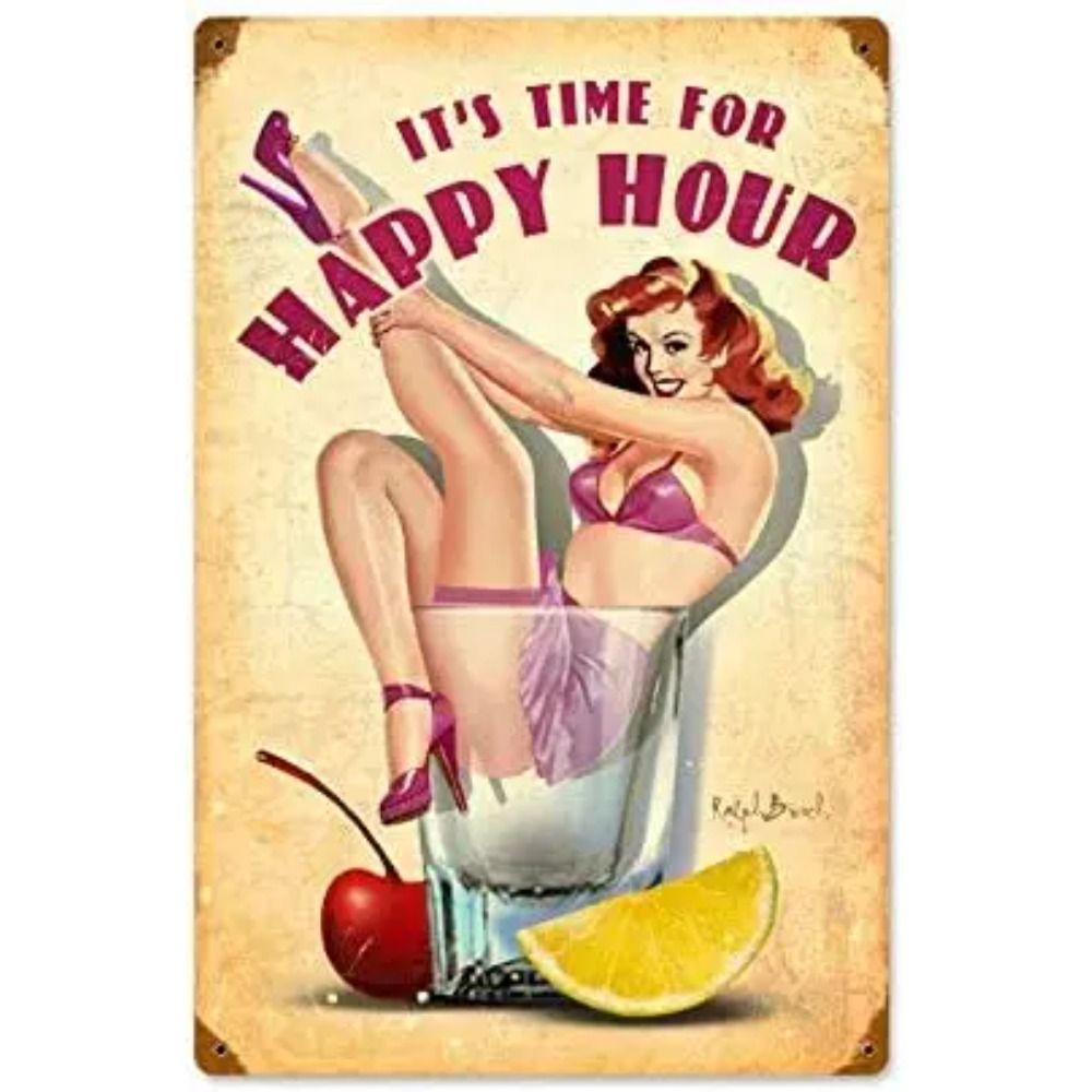 Vintage Girl Metal Sign Poster Retro Wall Art Home Decor Bar Club Man Cave Decoration 20x30cm