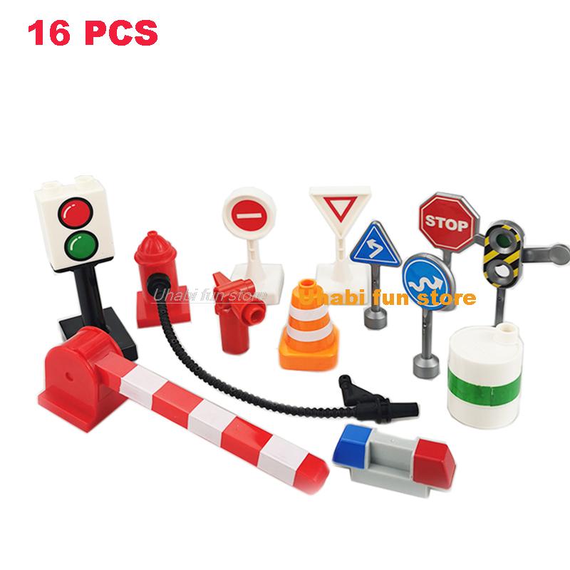 Non-Toxic Rail Transport Big Size Building Blocks Creative Track Accessories Assemble Toys For Children Bricks Compatible City Train Set
