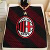 AC Milan Printed Flannel Blanket, Soft Throw for Bedroom Sofa, Washable, Fan Merchandise, Great Gift.