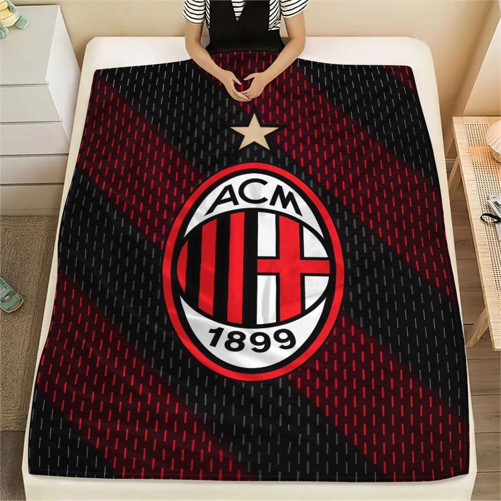 AC Milan Printed Flannel Blanket, Soft Throw for Bedroom Sofa, Washable, Fan Merchandise, Great Gift.