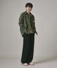 Beodeonteu Curved Cut Multi-Dart Wide Twill Pants [Black]