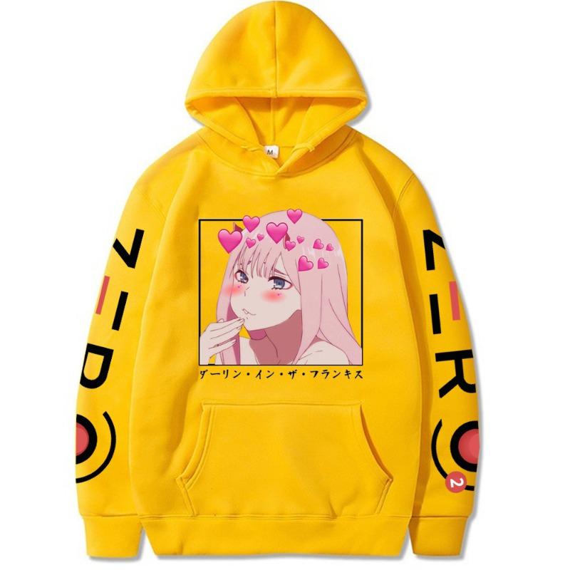 Darling In The Franxx Zero Two Hoodie Men Women Harajuku Pullover Street Wear Unisex Autumn Winter Plushed Sweater