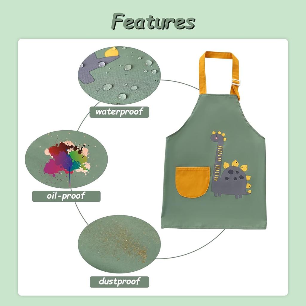 Παιδικές Ποδιές για Κορίτσια Αγόρια Αδιάβροχη Ποδιά Μαγειρικής για Παιδιά με Τσέπες Ρυθμιζόμενο Λουράκι για Παιδιά Μαγείρεμα Ψήσιμο Ζωγραφική Κηπουρική