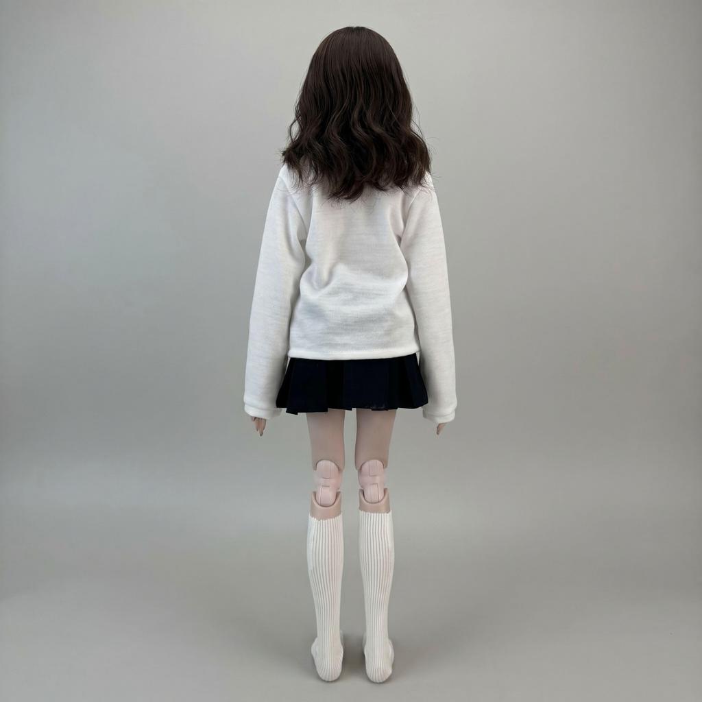 Maidscp 14 BJD Doll Clothes 40cm V-neck Schoolgirl Pleated Skirt 3-Piece Set