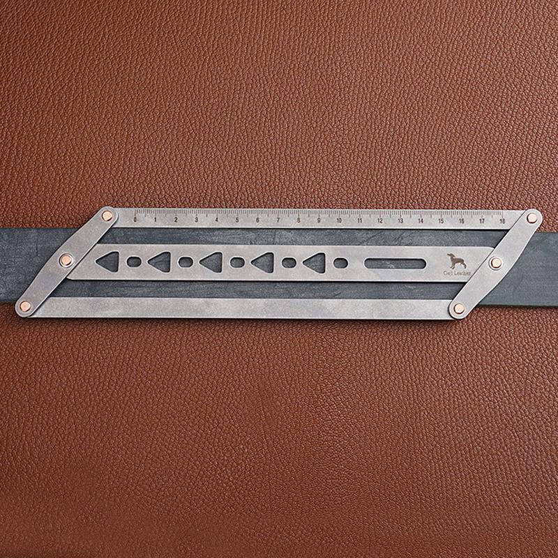 Professional Leather Belt Auxiliary Positioning Punch Ruler 18-48MM Adjustable DIY Handmade Leather Tools