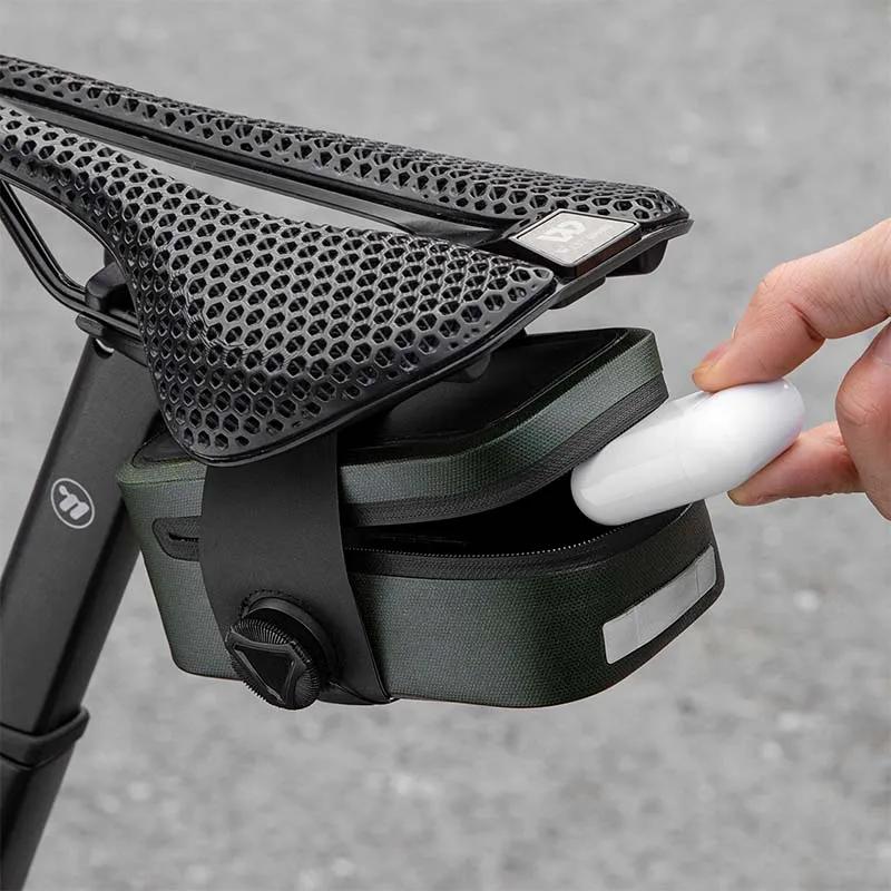 WEST BIKING Brašna pod sedlo na kolo 600D TPU Bezešvá Vodotěsná Odolná proti opotřebení Otočná přezka na šněrování Mini brašna pod sedlo Cyklistický doplněk