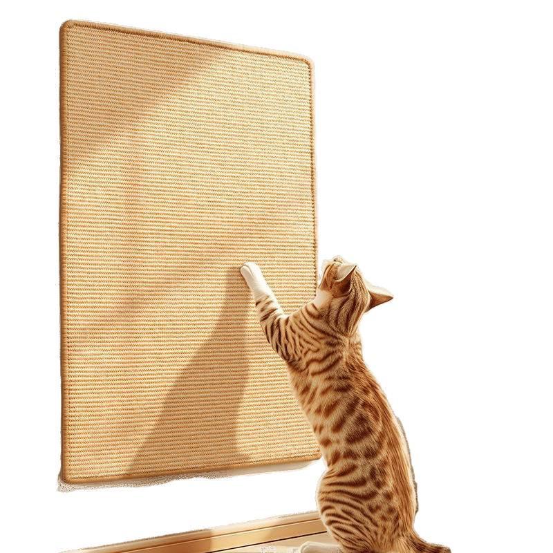 Wall-Mounted Sisal Cat Scratching Pad - Durable, Non-Shedding Sofa Protector for Claw Grinding