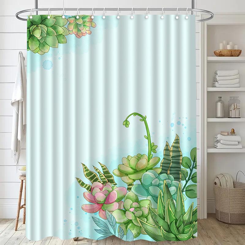 Santa Claus the Pine Tree washable Dirt-Resistant Shower Curtain Shower Head waterproof Polyester Bath Curtain For Home Decor