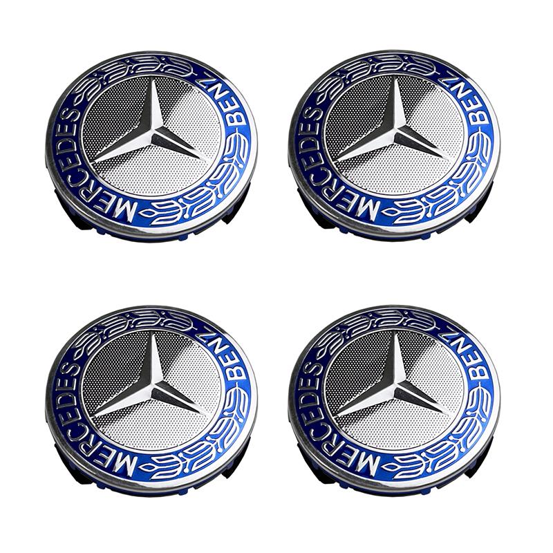 VFO1 4Pcs Car Wheel Center Hub Caps Emblem Covers Decor Accessories For Mercedes Benz AMG GLE GLC W204 W205 W203 W211 W212 W213 W169.
