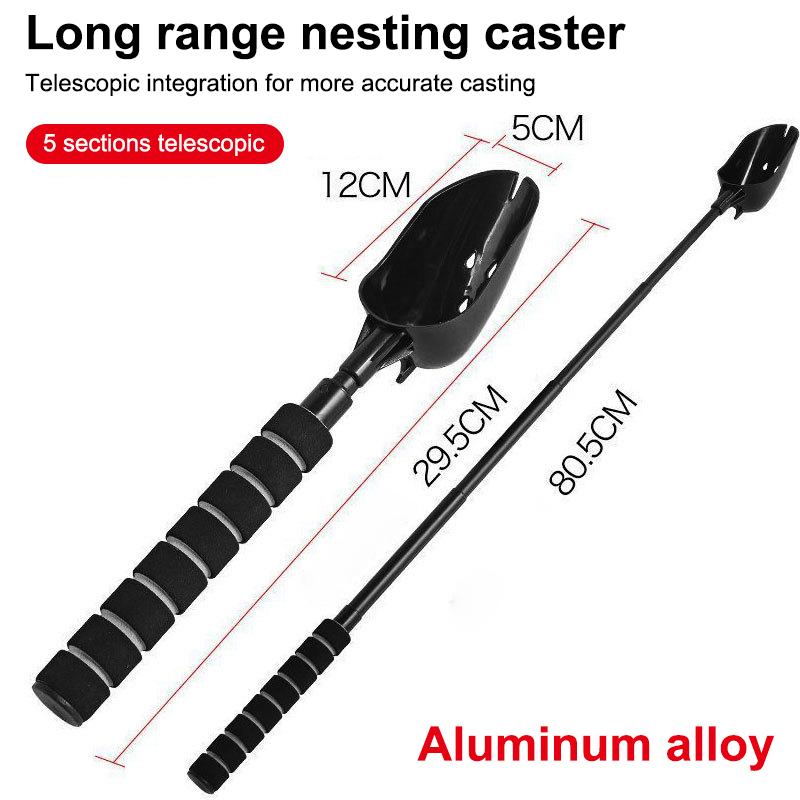 Bait Throwing Spoons Retractable Fish Bait Casting Scoop Lightweight Long Handle Non Slip Fishing Tackle Accessory