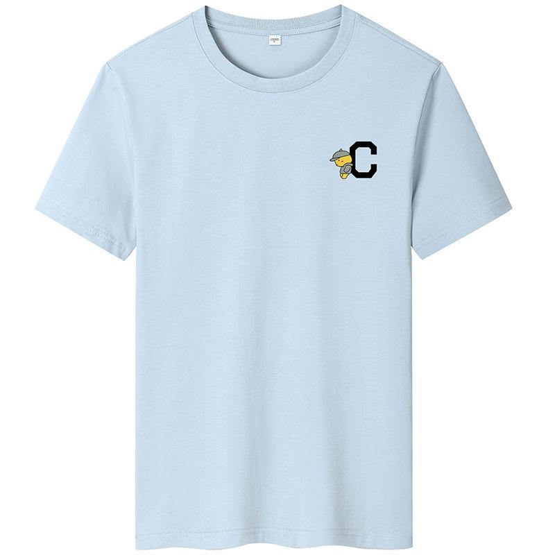 C Impresso Homem Moda Camiseta de manga curta Casual Camiseta de algodão puro