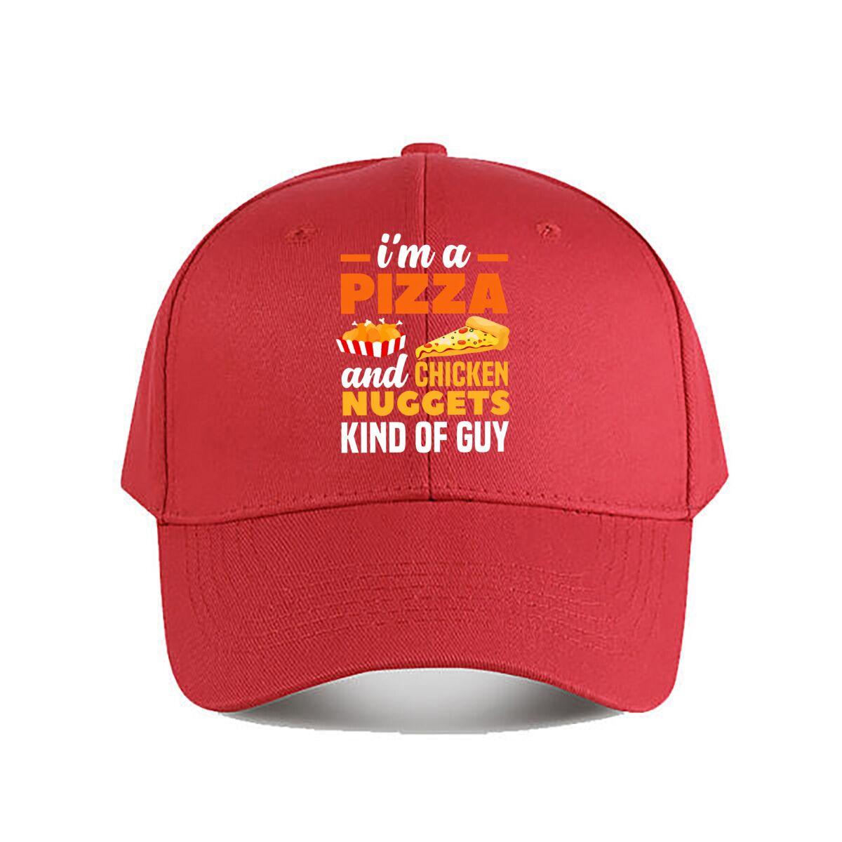 Funny Pizza Chicken Nuggets Baseball Cap Fashion Unisex Sunhat Womens Outdoor Sports One Size