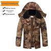 Herrkamouflage Kalltålig Bomullsöverrock, Förtjockad & Vadderad, Mellanlång, Stor Storlek Vinterarbetskläder Jacka