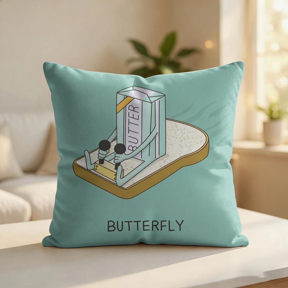 Funny Fancy Abstract Ins Art Cushion Cover Silky Short Plush Invisible Zipper Dustproof Sofa Pillow Case For Home Decor