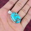 Tibetan Turquoise Pendant, 925 Solid Sterling Silver Gemstone Jewelry, Handmade Pendant, For Thanksgiving