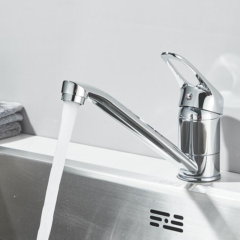 

Длинный носик кухонный кран для ванной комнаты современный полированный хромированный однорычажный поворотный кухонный кран
