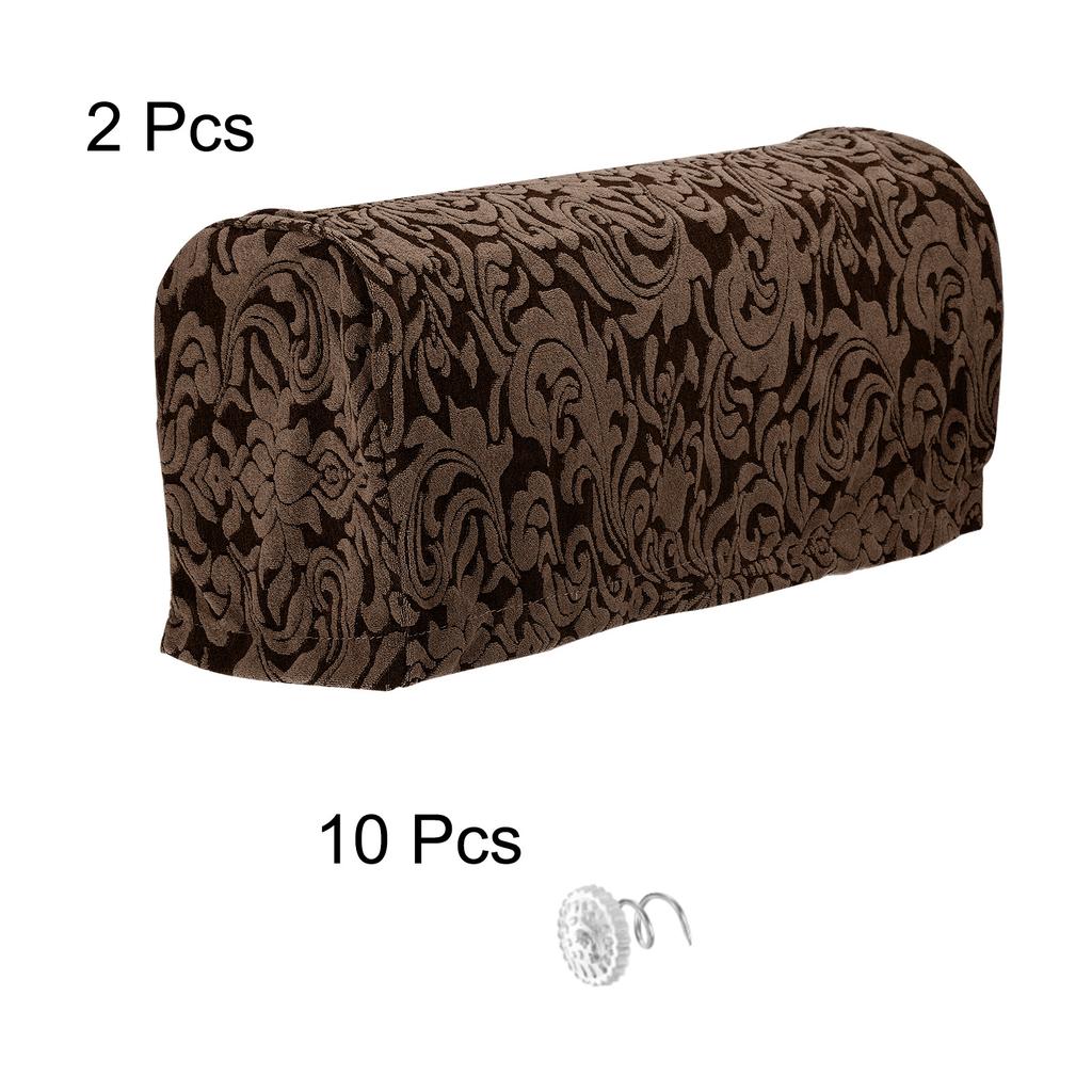 2pcs Stretch Armrest Covers Couch Arm Cover with Twist Pin Non Slip Furniture Protector Armchair Slipcovers Sofa Chair Recliner