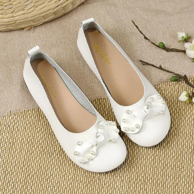 Fashion Round Toe Ladies Footwear with Bow Slip-on Women's Flat Shoes Offer Stylish Chic and Elegant Summer 2025 Cheap Clearance Social