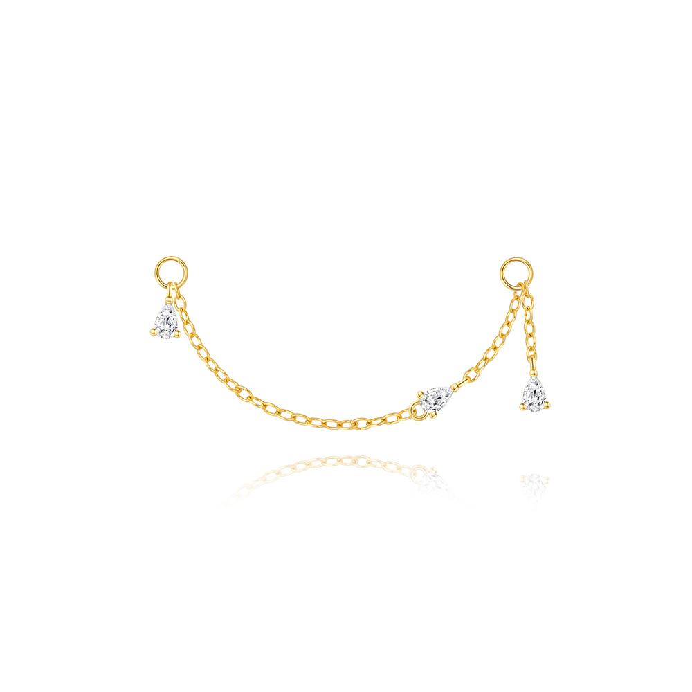 AIDE 1PC 925 Silver Zircon Piercing Chain Fit For Earring Hoops Ear Bone Studs DIY y2K Lucky Red Koi Fish Jewelry Accessories