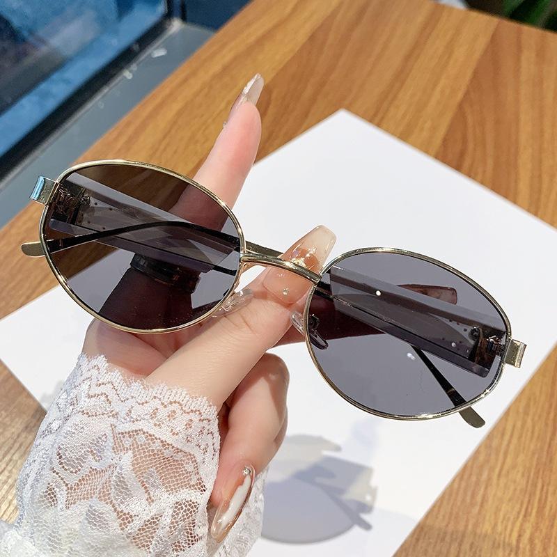 JYL TS Sunglasses UV Metal Ellipse Small Frame/98111 B-2122 cg красный