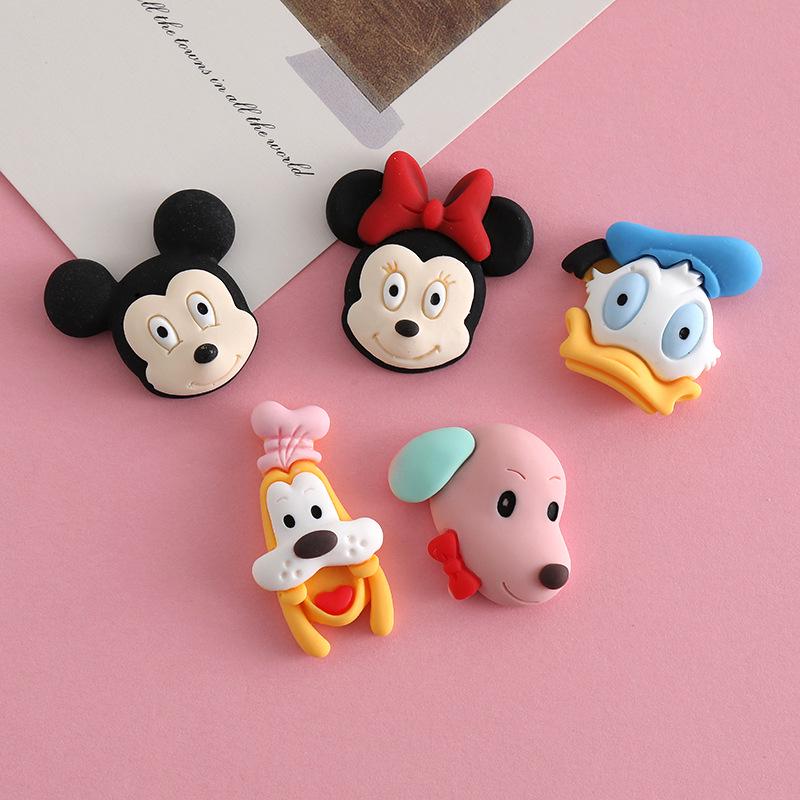 Mickey Series DIY Resin Accessories: Cream Glue, Phone Case, Hair Clips, Pendant, Fridge Magnet, Car Decor Stickers