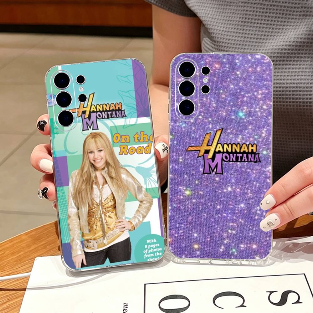 H-Hannah Montana Phone Case For Samsung S25,S24,S21,S22,S23,S30,Ultra,S20,Plus,Fe,Note,10,9,5G Transparent Cover