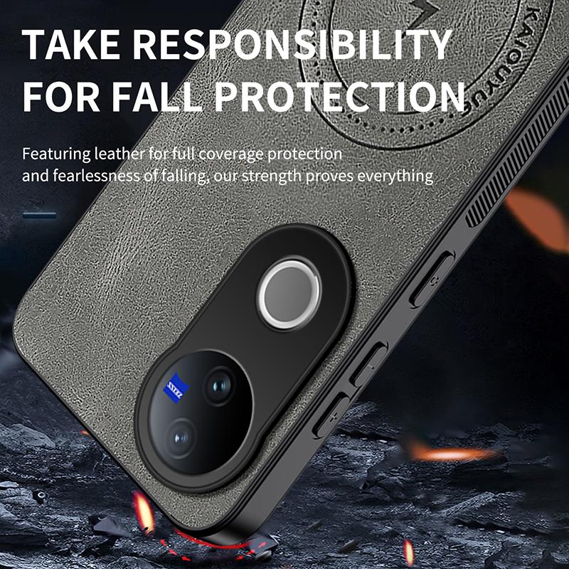 Sheepskin Vintage Magnetic Leather Soft Case For VIVO V50 V60 Lite For Vivo X300 Pro Silicone Bumper Matte Phone Cover V50 Lite