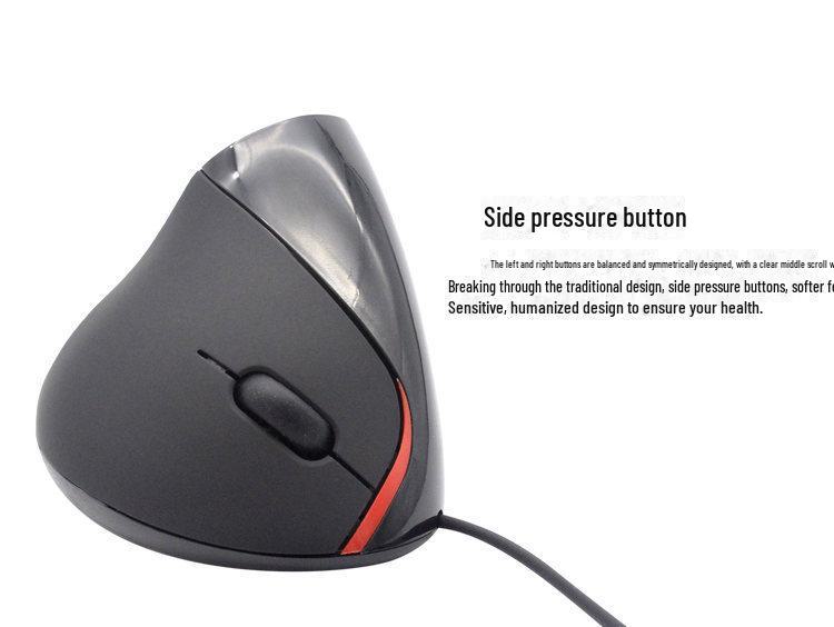 Ergonomic Vertical Optical Wired USB Mouse, Second Generation Wristband Design