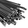 OFFO Black Stainless Steel Cable Ties, Long, 4.6mm X 500mm (30-pack). Made of 100% SUS304 Stainless Steel. Heat-resistant Cable Ties for Outdoor Use.