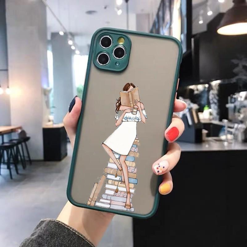 Book Girl Coffee Phone Case For IPhone 14 13 12 11 Mini Pro Max XS X Max XR 8 7 Plus SE 2022 Skin Color Phone Cover