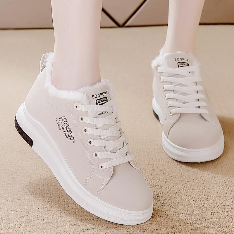 Мода 2024 Зимние ботинки Женские ботильоны Теплые ПУ Плюшевые Зимние ботинки Кроссовки — фото 7