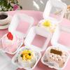 Plastic Cake Box Dessert Bread Fruit Salad Birthday Wedding Party Restaurant Household Disposable Food Case Baking Packag Boxes with Oil Proof Paper