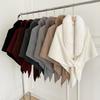 Faux Fox Fur Knit Shawl Warm Triangle Scarf Elegant Faux Fur Collar Wrap  Outdoor