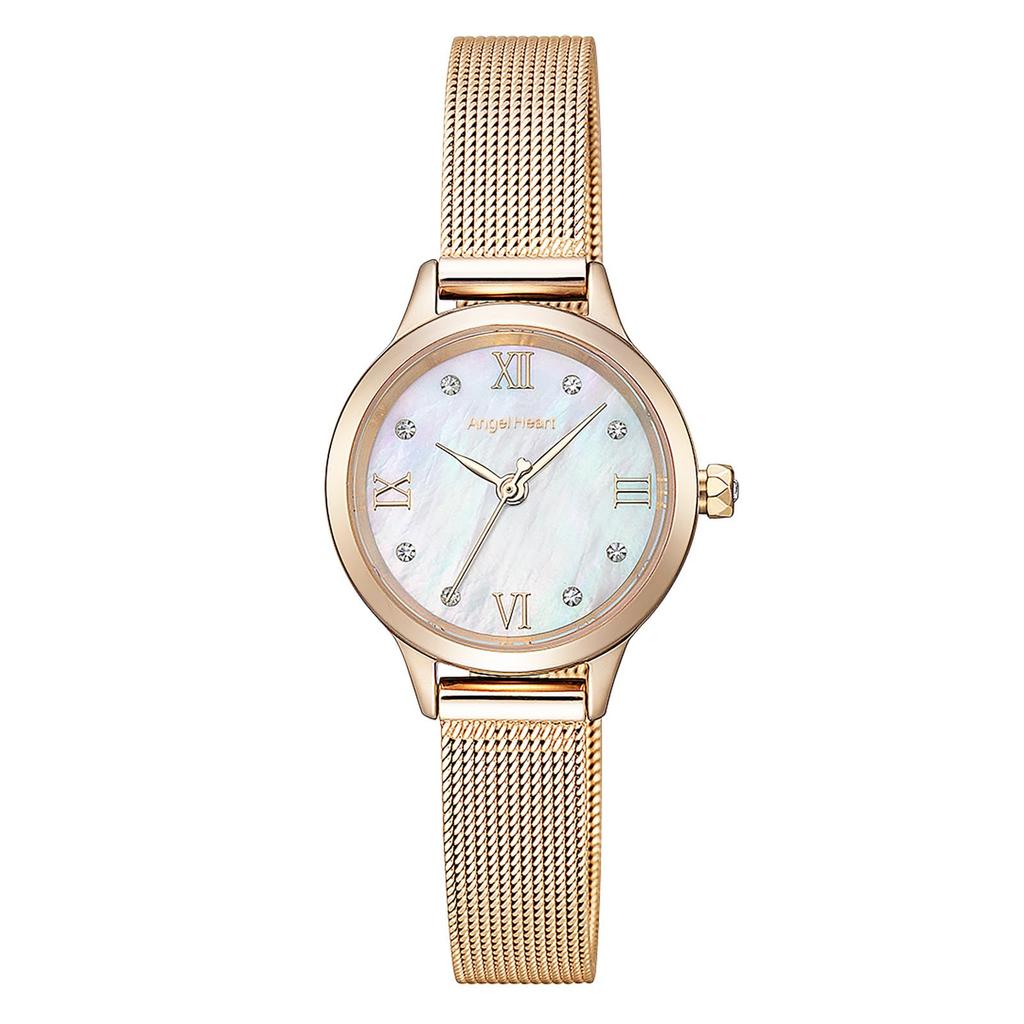 Twinkle Time Solar 3 ATM Water Sapphire White [AngelHeart] Watch, Powered, Resistant, Crystal, Mother-of-Pearl Dial, TTN25P-PKC-N, Women's [Authentic]