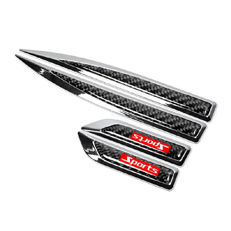 1 Paar Kohlefaser Auto Seitenkörper Kotflügel Zierleisten Dekoration Aufkleber Abziehbilder Emblem