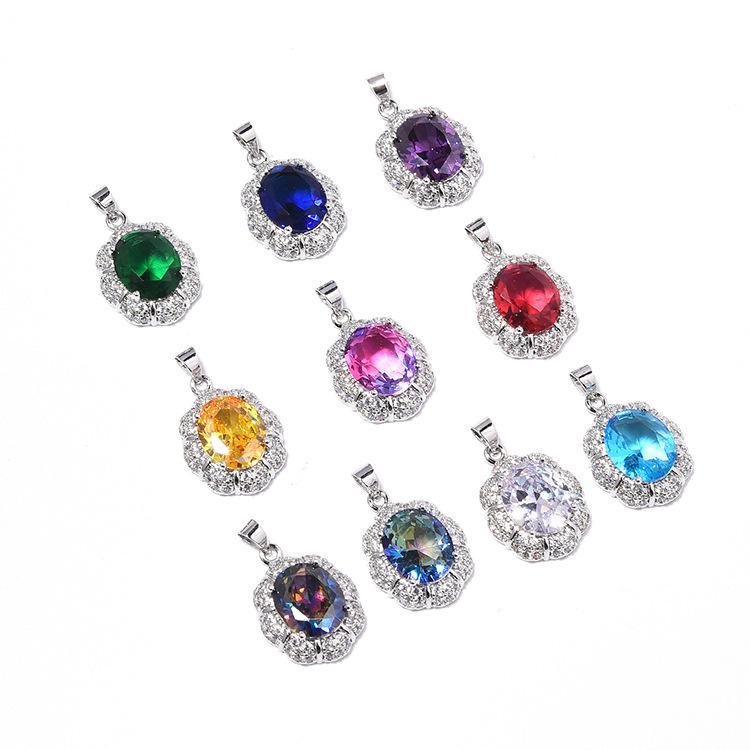 Romantic Rainbow Zircon Jewelry Set: Necklace, Earrings, Ring & Bracelet for Women