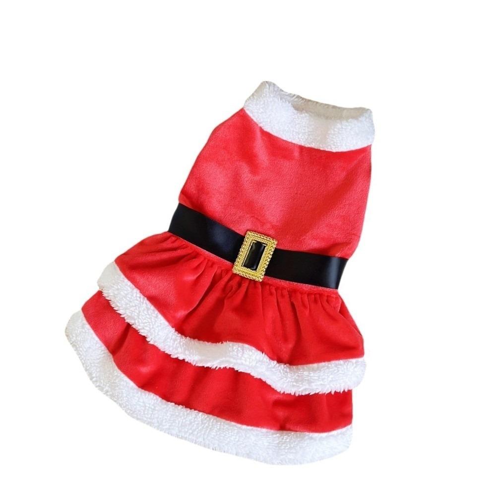 Breathable Santa Claus Cosplay Costume Soft Pet Xmas Skirt Cats Dogs Christmas Dress Winter