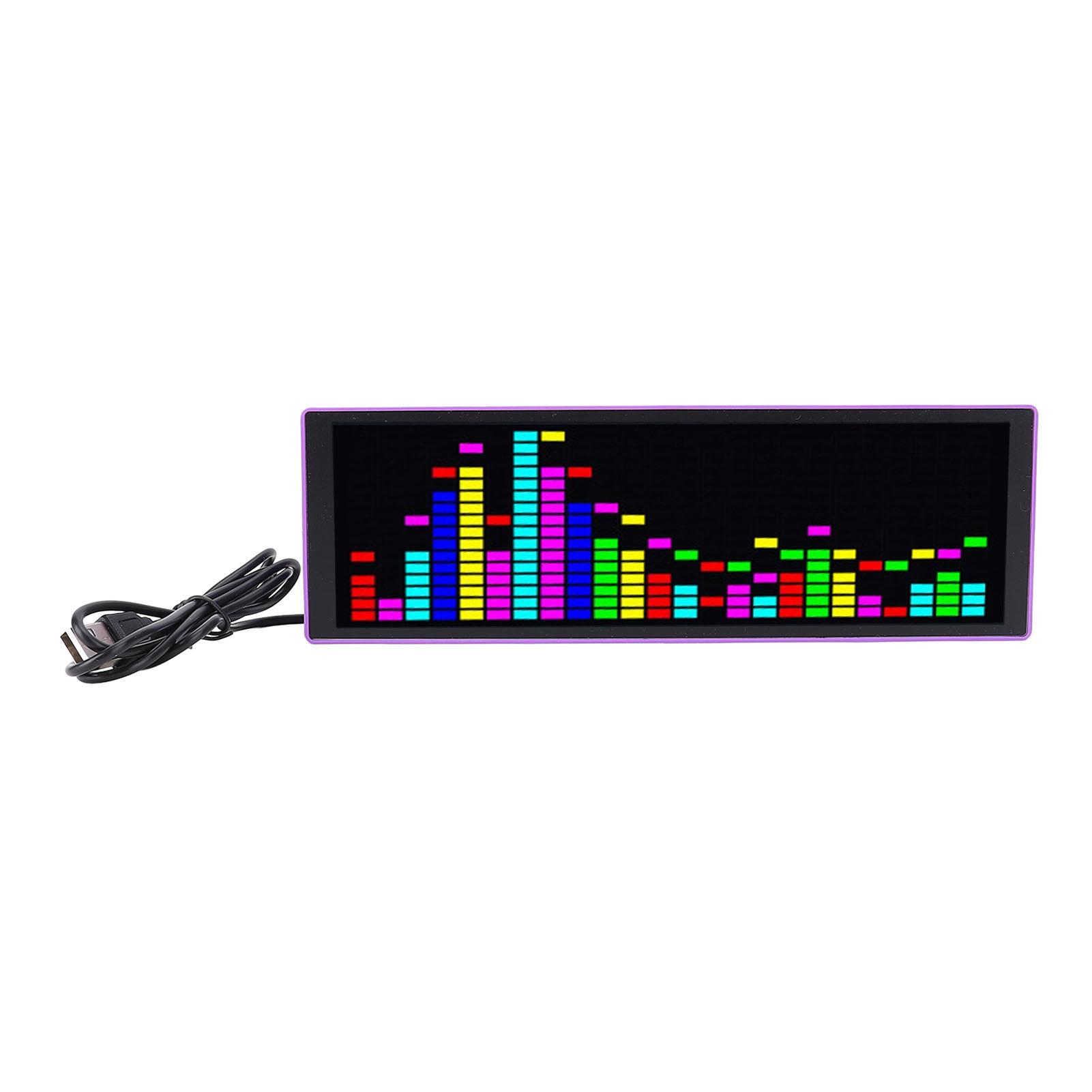 

Музичний спектральний дисплей 16x24RGB Спектр 12 Динамічних 7 Кольорових Ефектів Ритм Світлодіодна Індикація Звуку Атмосферне Світло Електронний Годинник